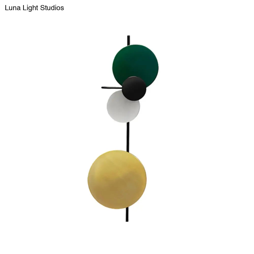 DecorBites™ Nordic Metal Moon Wall Light - Moveable Flush Mount Sconce in Black/White/Pink with LED White/Yellow Light