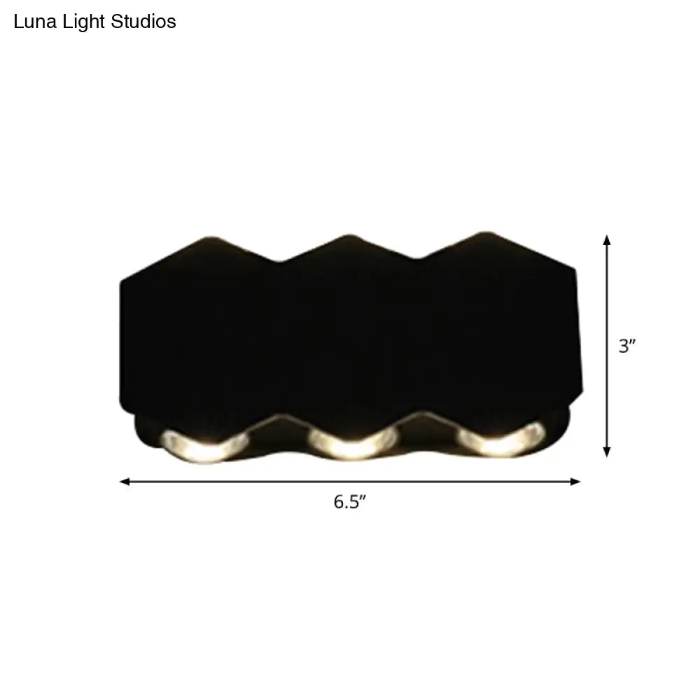 DecorBites™ Nordic Metallic Mini Wall Light - Ellipse/Curve/Honeycomb Design - 4/6-Bulb LED Wall Washer Sconce in Black for Hallways