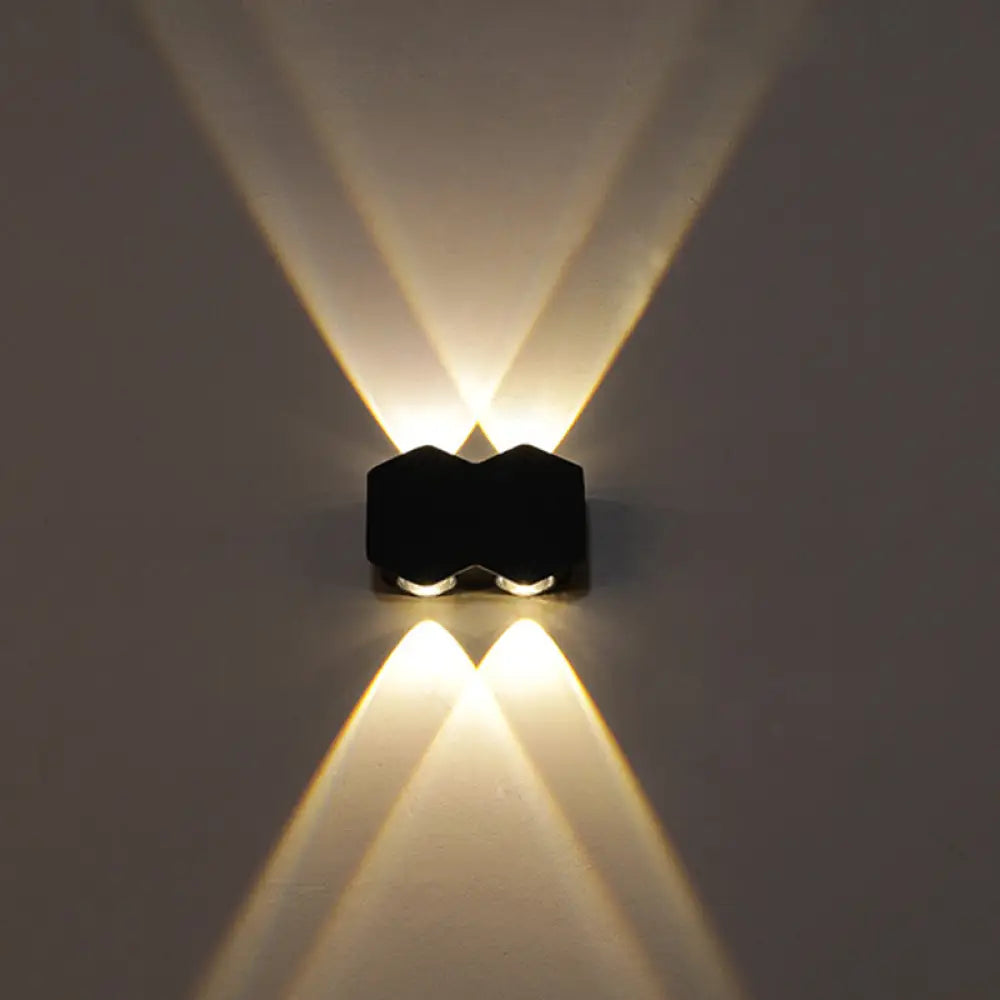 DecorBites™ Nordic Metallic Mini Wall Light - Ellipse/Curve/Honeycomb Design - 4/6-Bulb LED Wall Washer Sconce in Black for Hallways