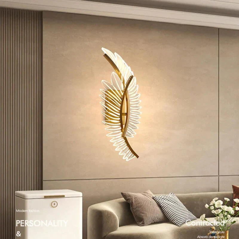 DecorBites™ Nordic modern art bedside feather LED Wall Lamp