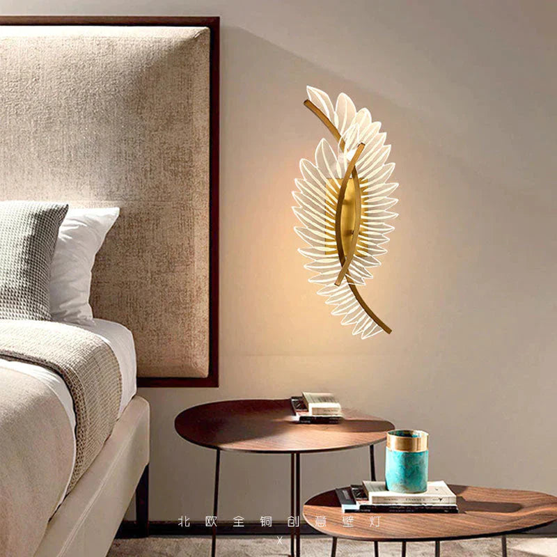 DecorBites™ Nordic modern art bedside feather LED Wall Lamp