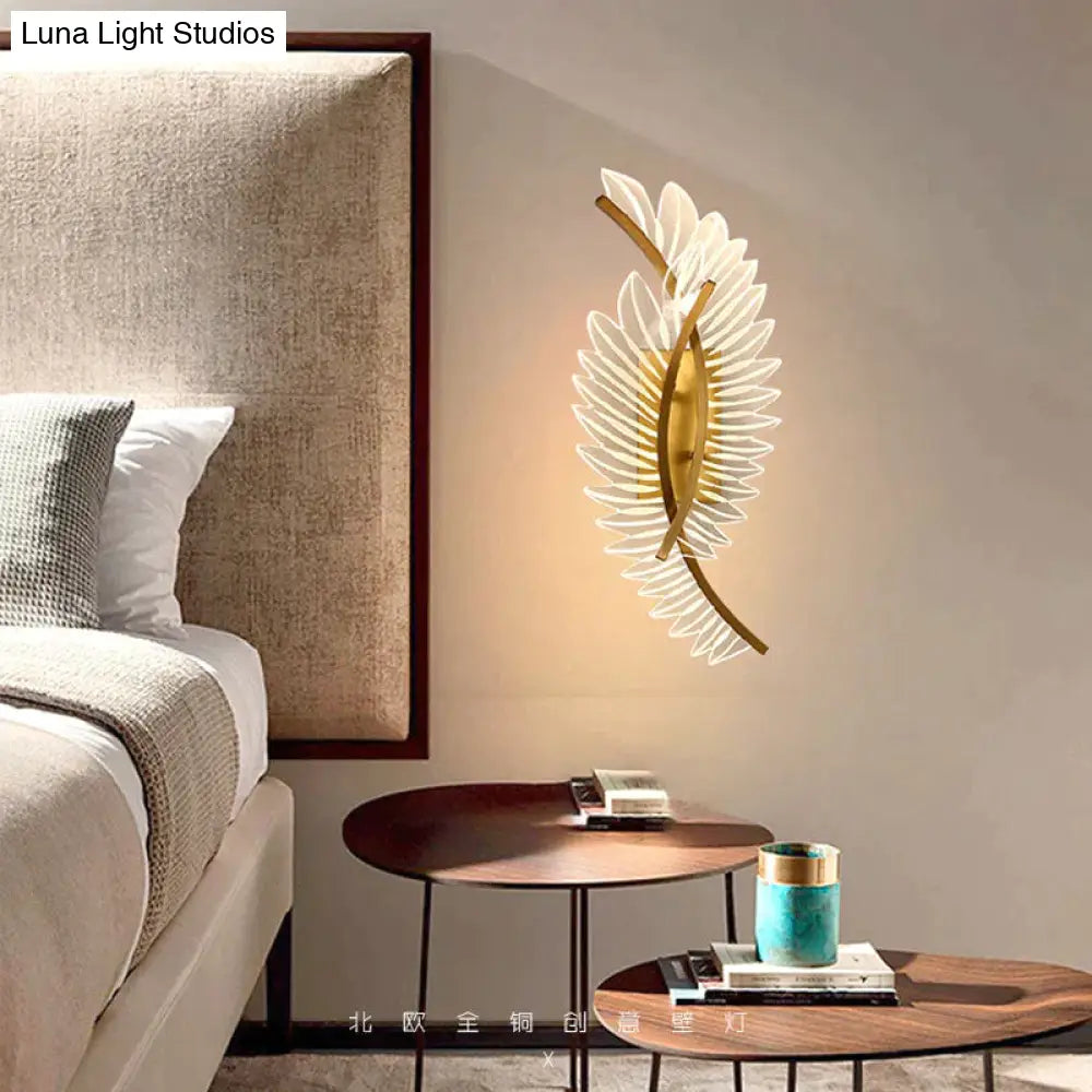 DecorBites™ Nordic modern art bedside feather LED Wall Lamp