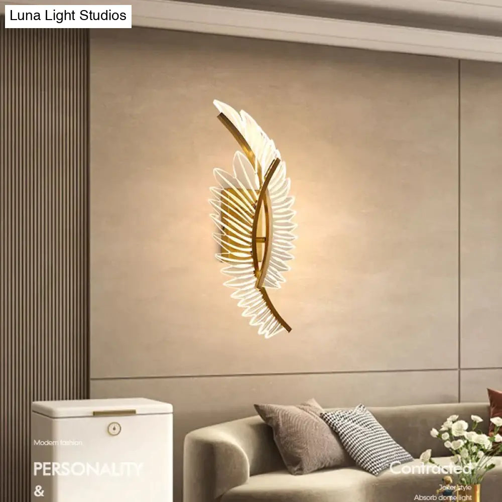 DecorBites™ Nordic modern art bedside feather LED Wall Lamp