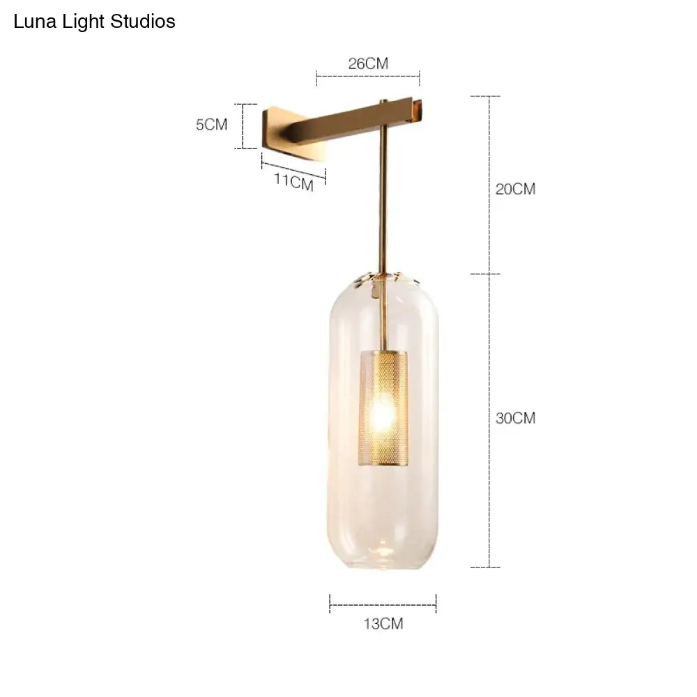 DecorBites™ Nordic Modern Decor Glass Lampshade for Bedroom Study Room Stairs Art Wall Lamp