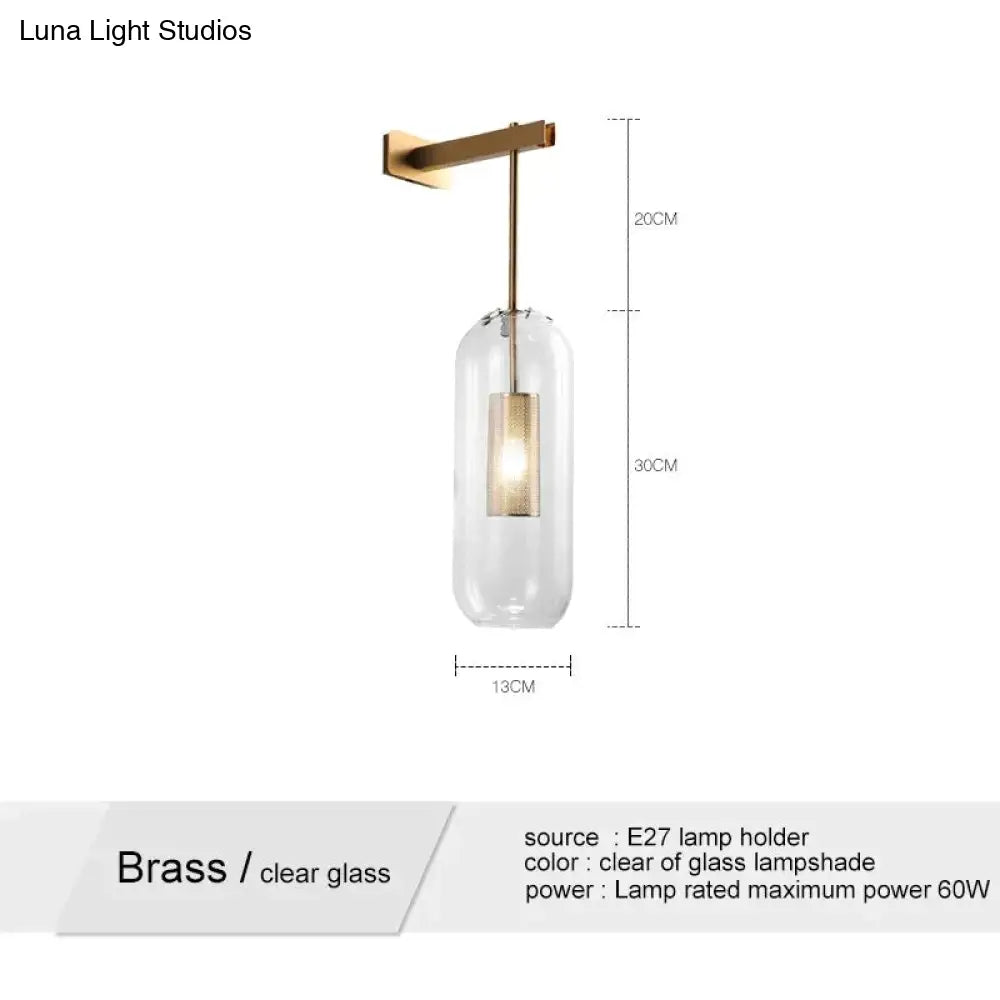 DecorBites™ Nordic Modern Decor Glass Lampshade for Bedroom Study Room Stairs Art Wall Lamp