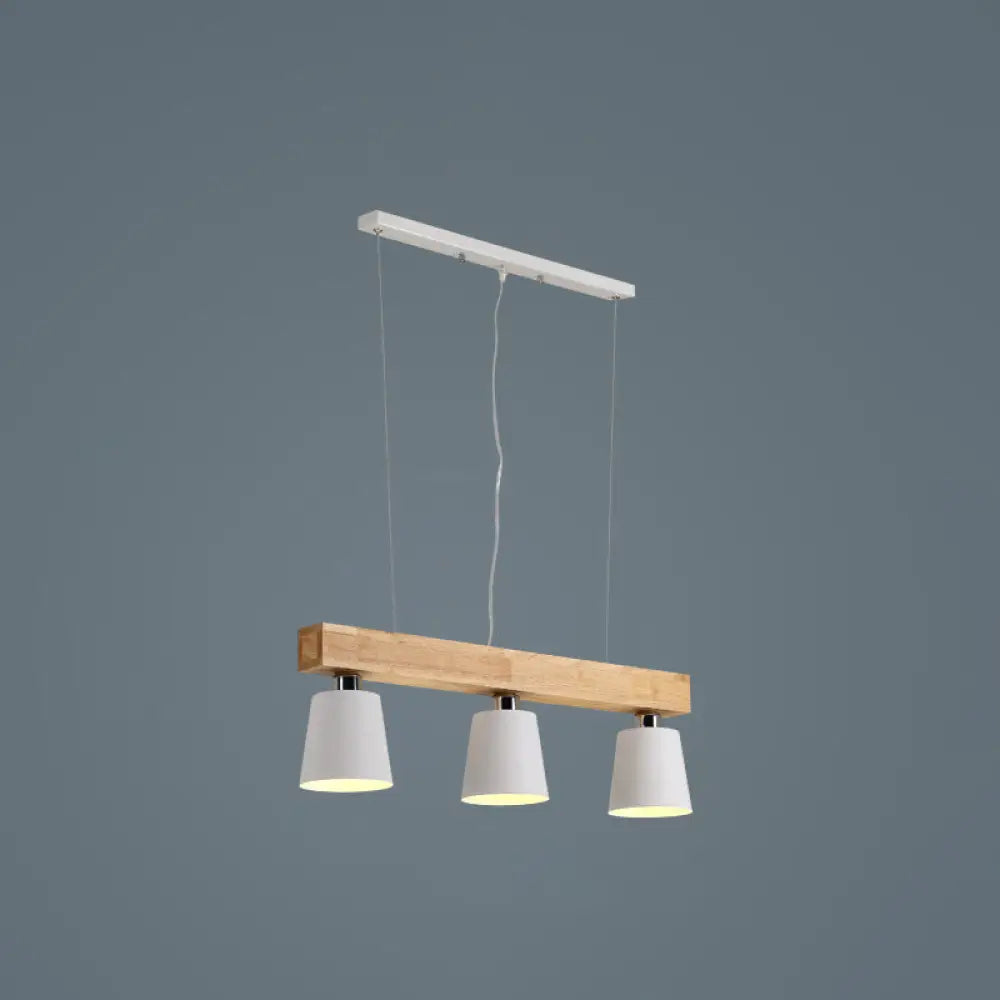 DecorBites™ Nordic Modern Wood Island Pendant with Metal Lampshade: Stylish Hanging Lamp for Work Rooms