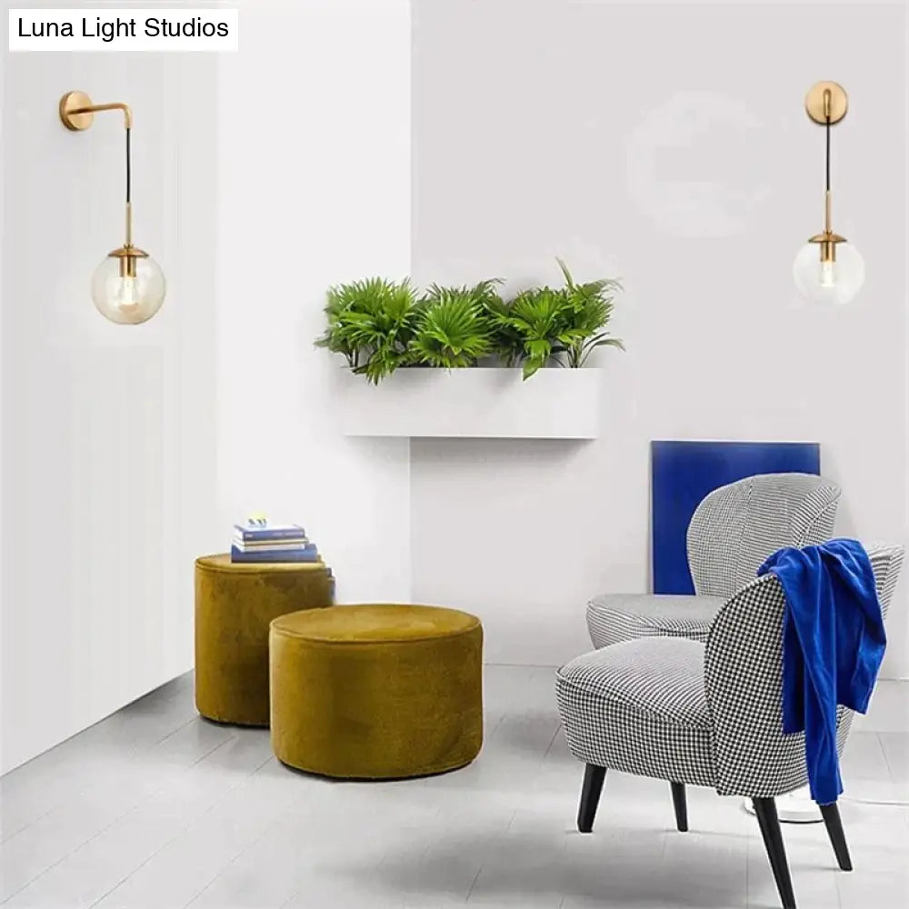 DecorBites™ Nordic Retro Modern Glass Ball Wall Lamps for Bedside Living Room Corridor Staircase Lighting