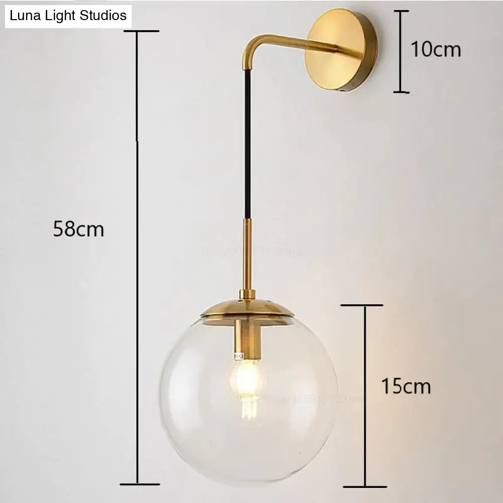 DecorBites™ Nordic Retro Modern Glass Ball Wall Lamps for Bedside Living Room Corridor Staircase Lighting