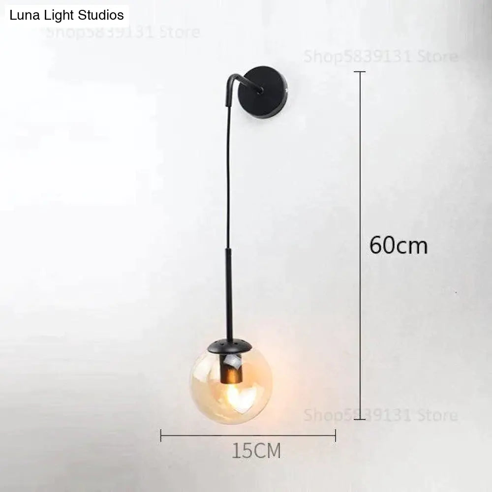 DecorBites™ Nordic Retro Modern Glass Ball Wall Lamps for Bedside Living Room Corridor Staircase Lighting