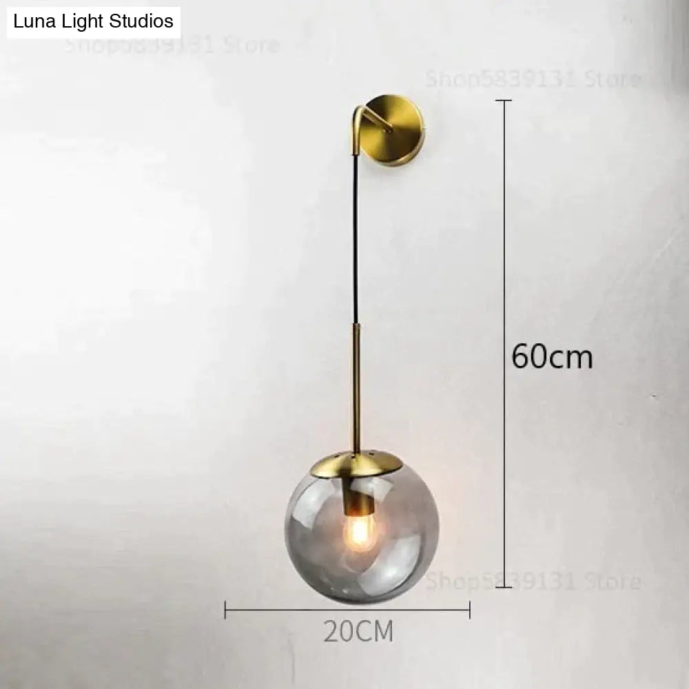 DecorBites™ Nordic Retro Modern Glass Ball Wall Lamps for Bedside Living Room Corridor Staircase Lighting