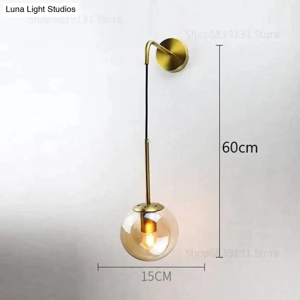DecorBites™ Nordic Retro Modern Glass Ball Wall Lamps for Bedside Living Room Corridor Staircase Lighting