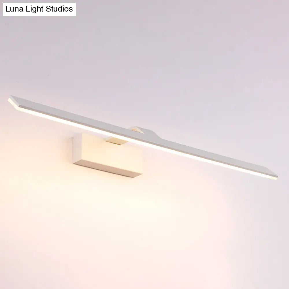 DecorBites™ Nordic Style LED Vanity Lamp - 16.5"/20" White Rectangular Acrylic Wall Mount Light for Bathroom, with Warm/White Light Option