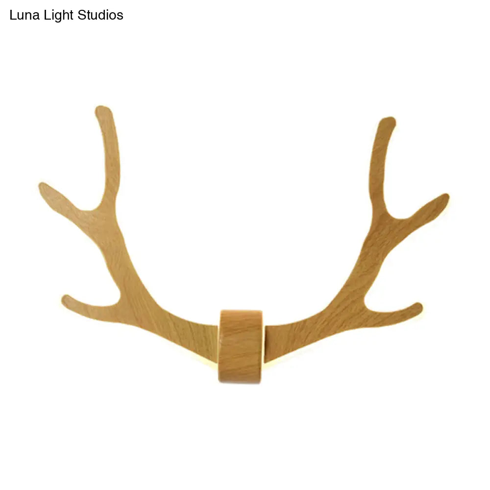 DecorBites™ Nordic Style Wooden Antler Wall Sconce Lamp with LED Lighting - Ideal for Corridor