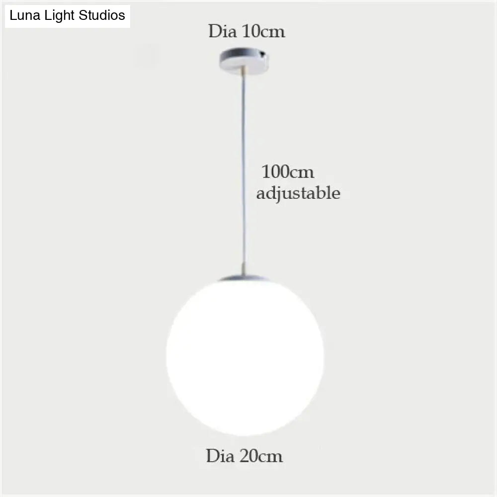 DecorBites™ Nordic White Glass Ball Pendant Lights Modern LED Living Room Hanglamp Pendant Lamp Restaurant Bar Aisle Bubble Ball Luminaire