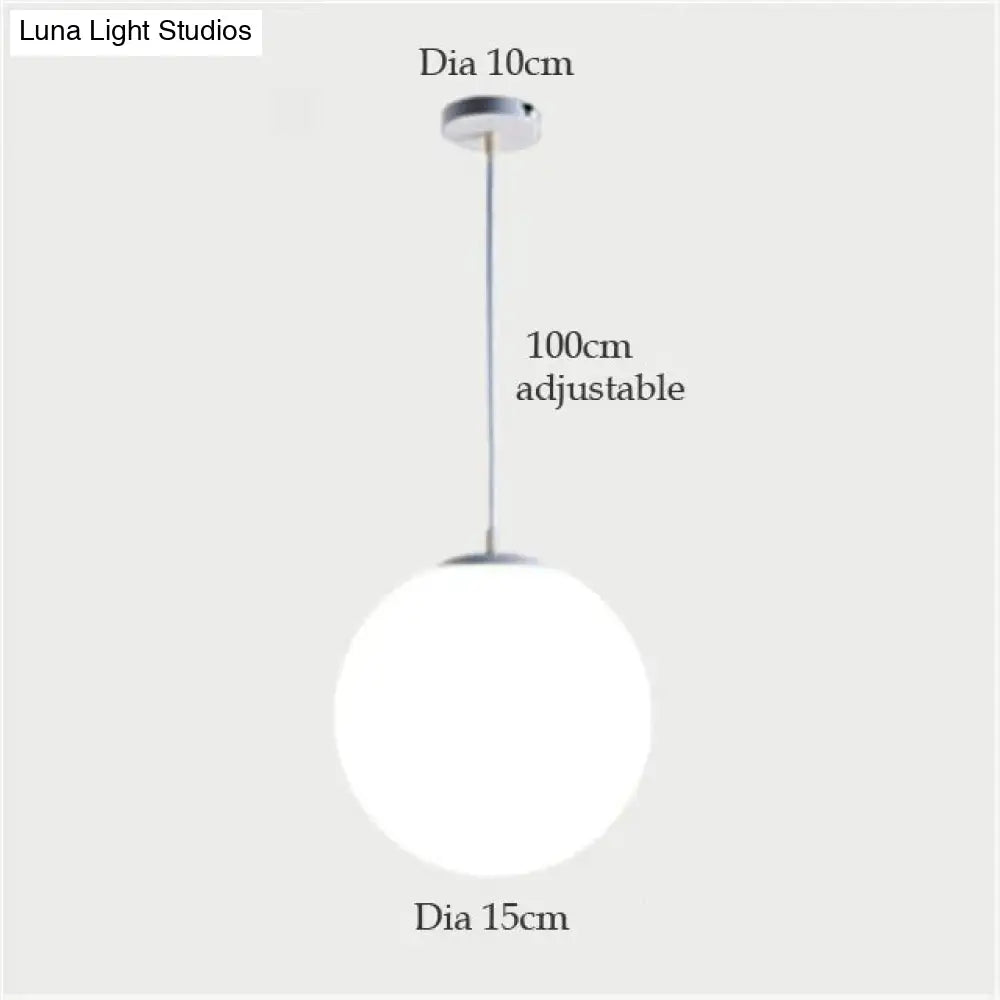 DecorBites™ Nordic White Glass Ball Pendant Lights Modern LED Living Room Hanglamp Pendant Lamp Restaurant Bar Aisle Bubble Ball Luminaire
