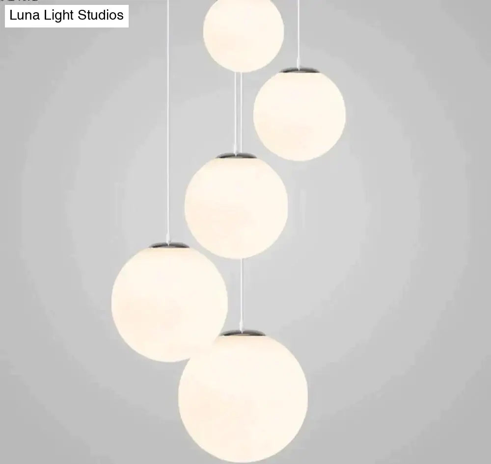 DecorBites™ Nordic White Glass Ball Pendant Lights Modern LED Living Room Hanglamp Pendant Lamp Restaurant Bar Aisle Bubble Ball Luminaire