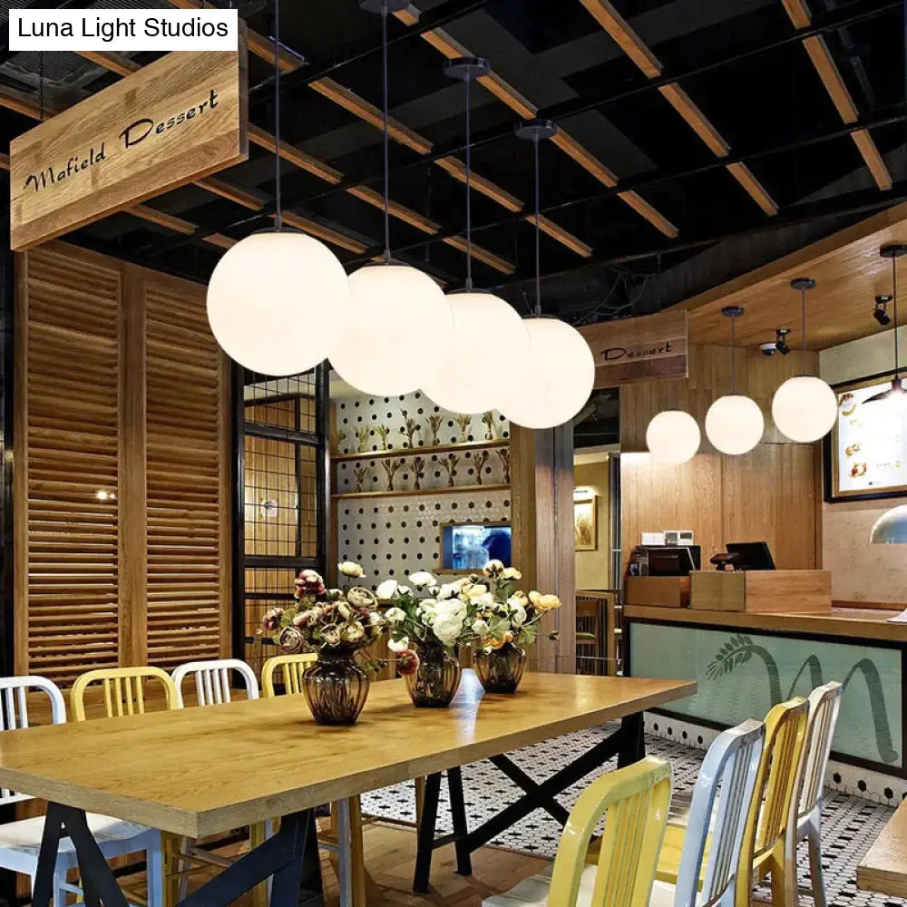 DecorBites™ Nordic White Glass Ball Pendant Lights Modern LED Living Room Hanglamp Pendant Lamp Restaurant Bar Aisle Bubble Ball Luminaire