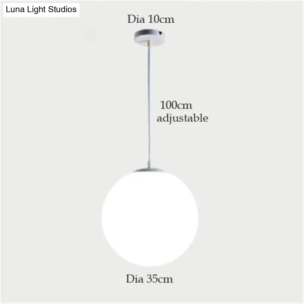 DecorBites™ Nordic White Glass Ball Pendant Lights Modern LED Living Room Hanglamp Pendant Lamp Restaurant Bar Aisle Bubble Ball Luminaire