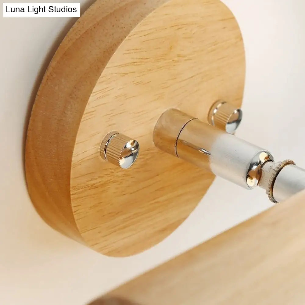 DecorBites™ Nordic White Glass Ball Rotating Wall Lamp with Wood Wall Mount - Ideal for Bedroom Lighting
