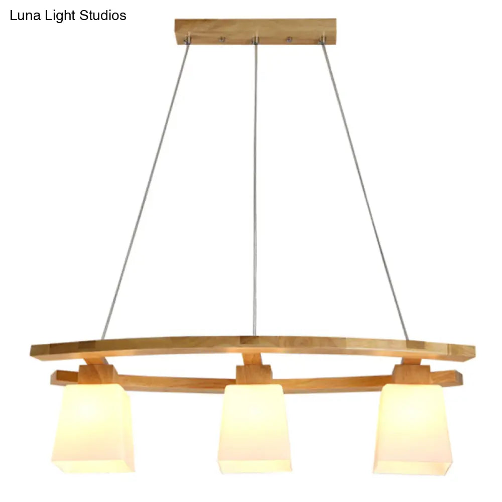 DecorBites™ Nordic Wood Pendant Light with Glass Lampshade for Dining Table