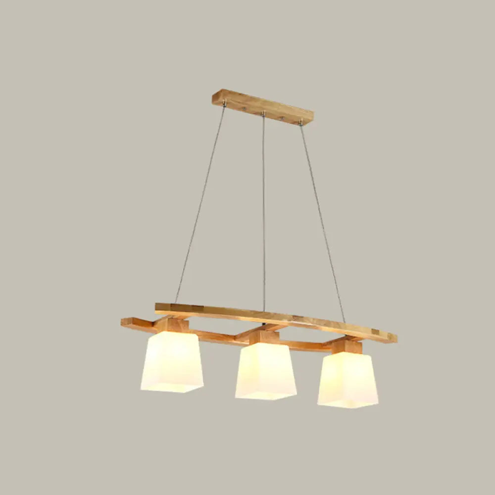DecorBites™ Nordic Wood Pendant Light with Glass Lampshade for Dining Table