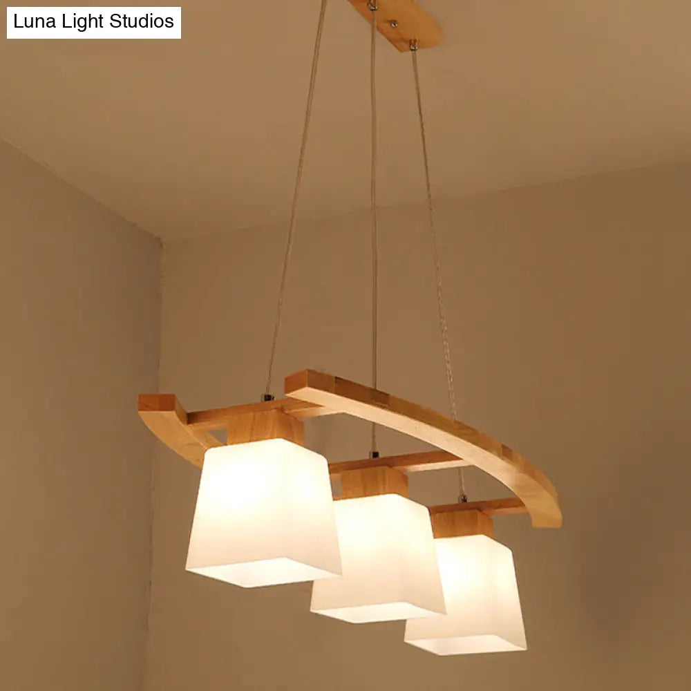 DecorBites™ Nordic Wood Pendant Light with Glass Lampshade for Dining Table