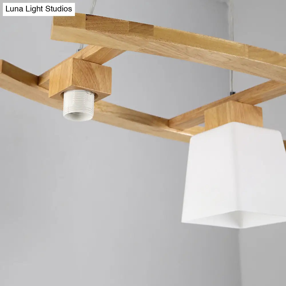 DecorBites™ Nordic Wood Pendant Light with Glass Lampshade for Dining Table