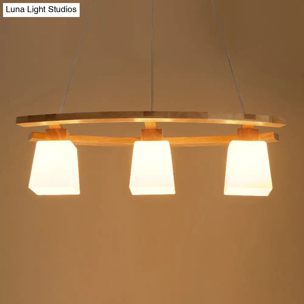 DecorBites™ Nordic Wood Pendant Light with Glass Lampshade for Dining Table
