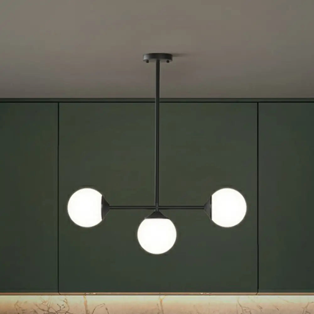 DecorBites™ Opaline Glass Ball Pendant Light for Minimalist Dining Room Island