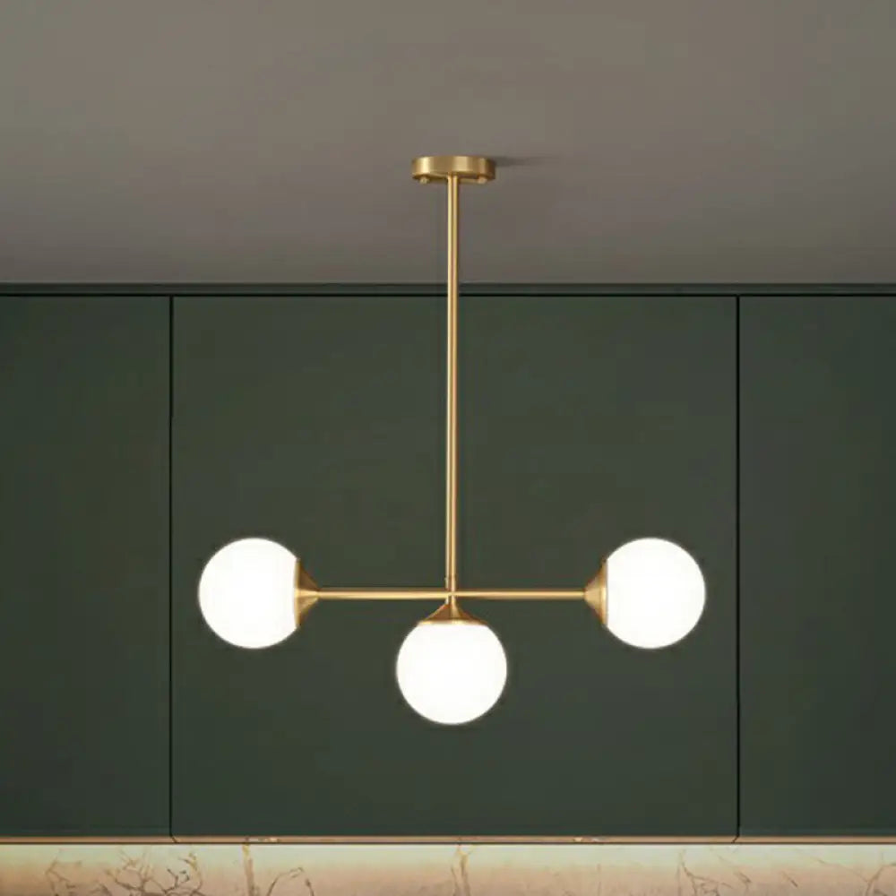 DecorBites™ Opaline Glass Ball Pendant Light for Minimalist Dining Room Island