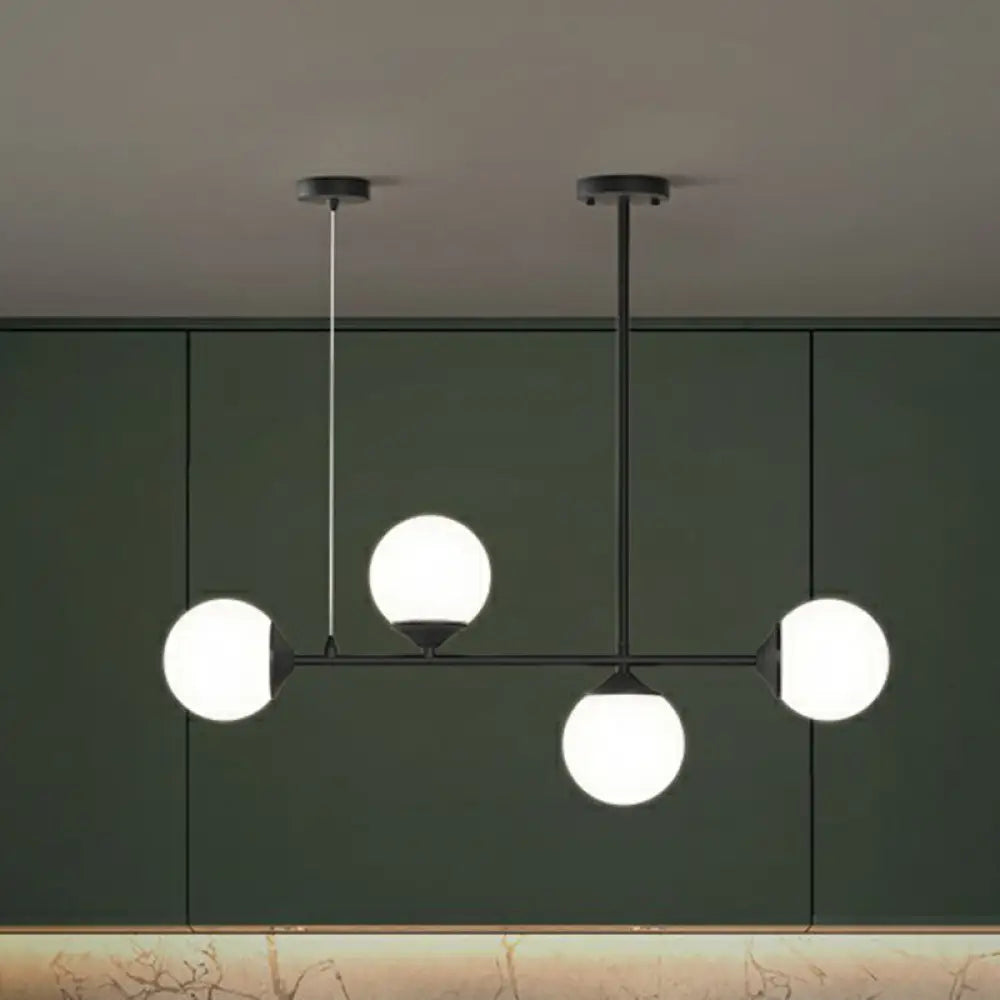 DecorBites™ Opaline Glass Ball Pendant Light for Minimalist Dining Room Island