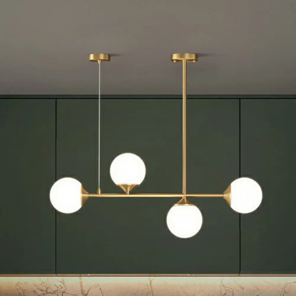 DecorBites™ Opaline Glass Ball Pendant Light for Minimalist Dining Room Island