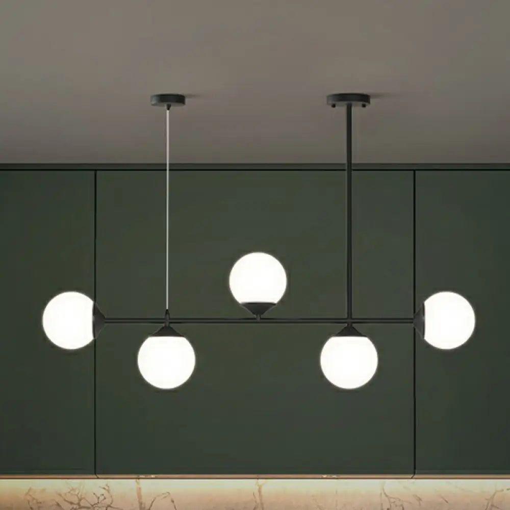 DecorBites™ Opaline Glass Ball Pendant Light for Minimalist Dining Room Island