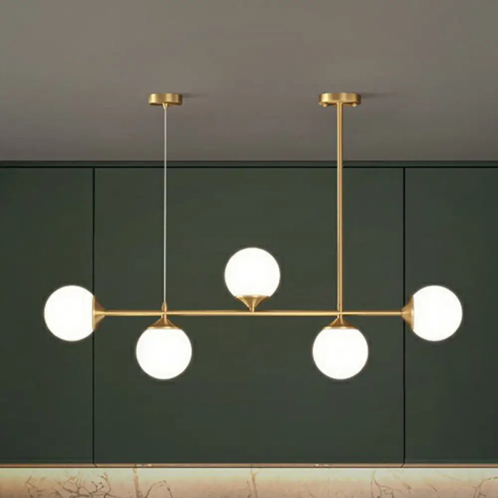 DecorBites™ Opaline Glass Ball Pendant Light for Minimalist Dining Room Island