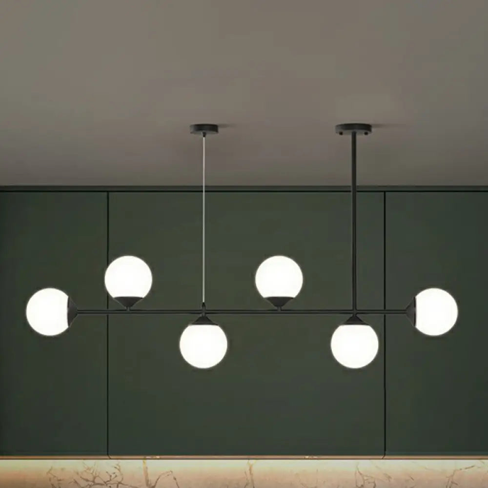 DecorBites™ Opaline Glass Ball Pendant Light for Minimalist Dining Room Island