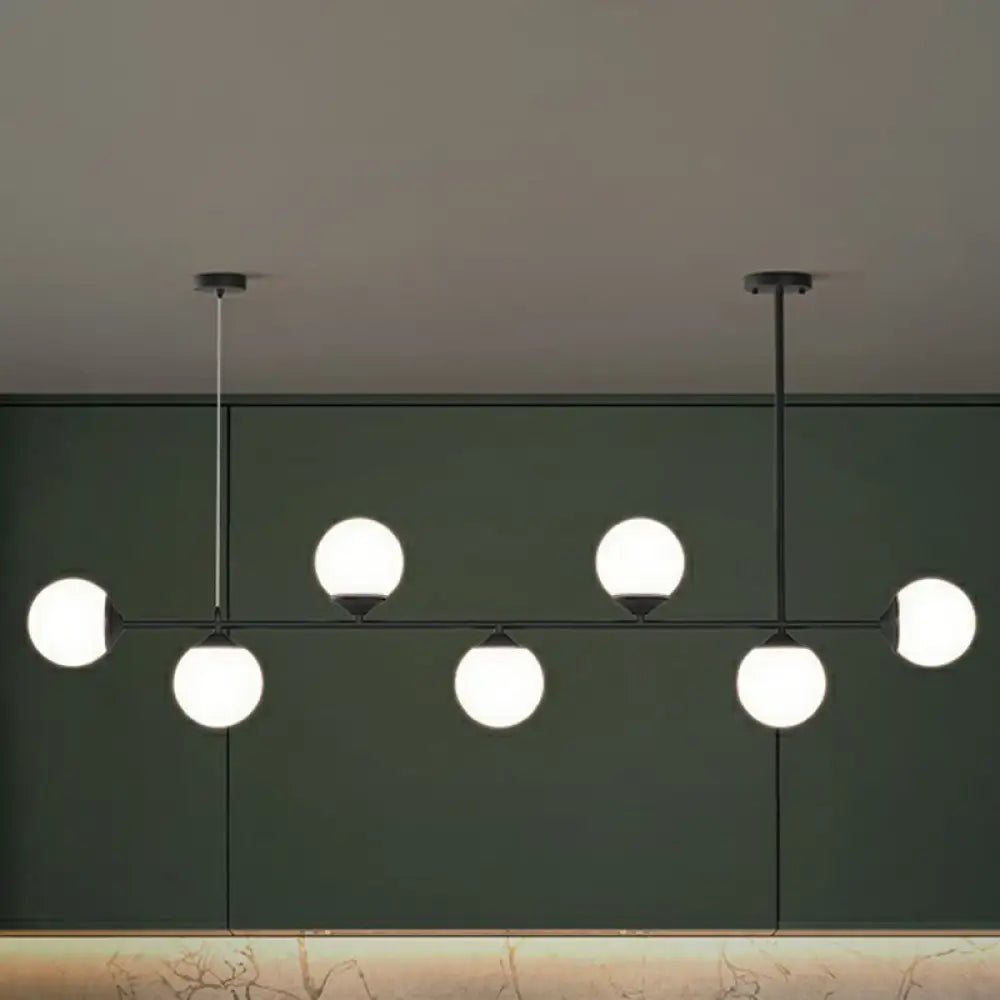 DecorBites™ Opaline Glass Ball Pendant Light for Minimalist Dining Room Island