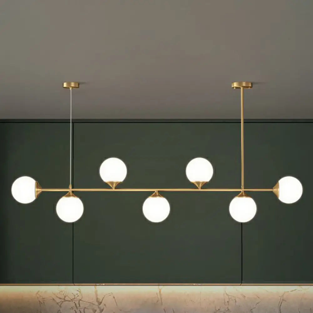 DecorBites™ Opaline Glass Ball Pendant Light for Minimalist Dining Room Island