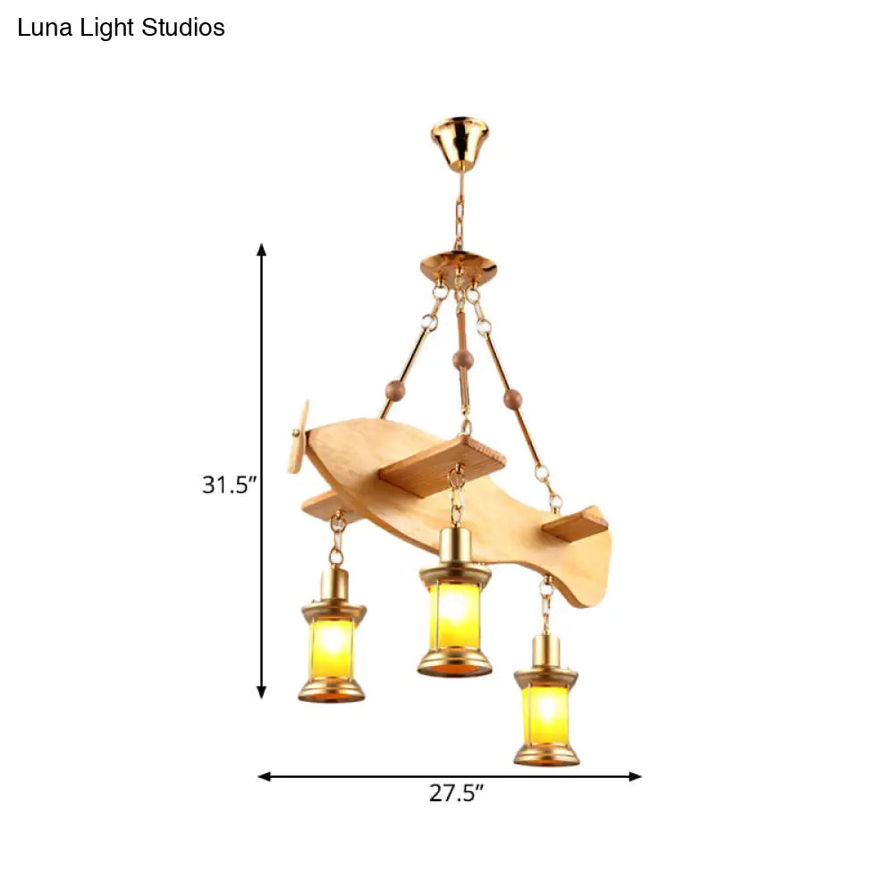 DecorBites™ Orange Glass Island Pendant Light w/ Fish/Guitar Design - Farm Gold Kerosene Hanging Lamp Kit