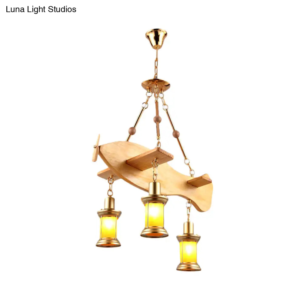 DecorBites™ Orange Glass Island Pendant Light w/ Fish/Guitar Design - Farm Gold Kerosene Hanging Lamp Kit