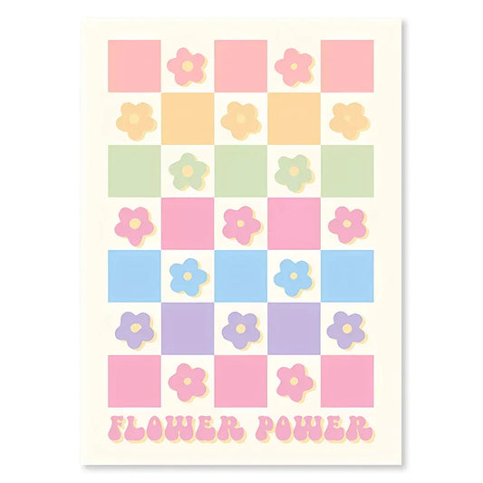 DecorBites™ Pastel Danish Flower Wall Art Print