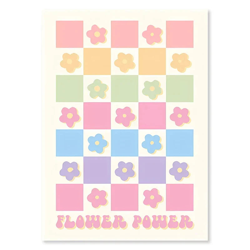DecorBites™ Pastel Wall Art Poster Print - Abstract Danish Flower