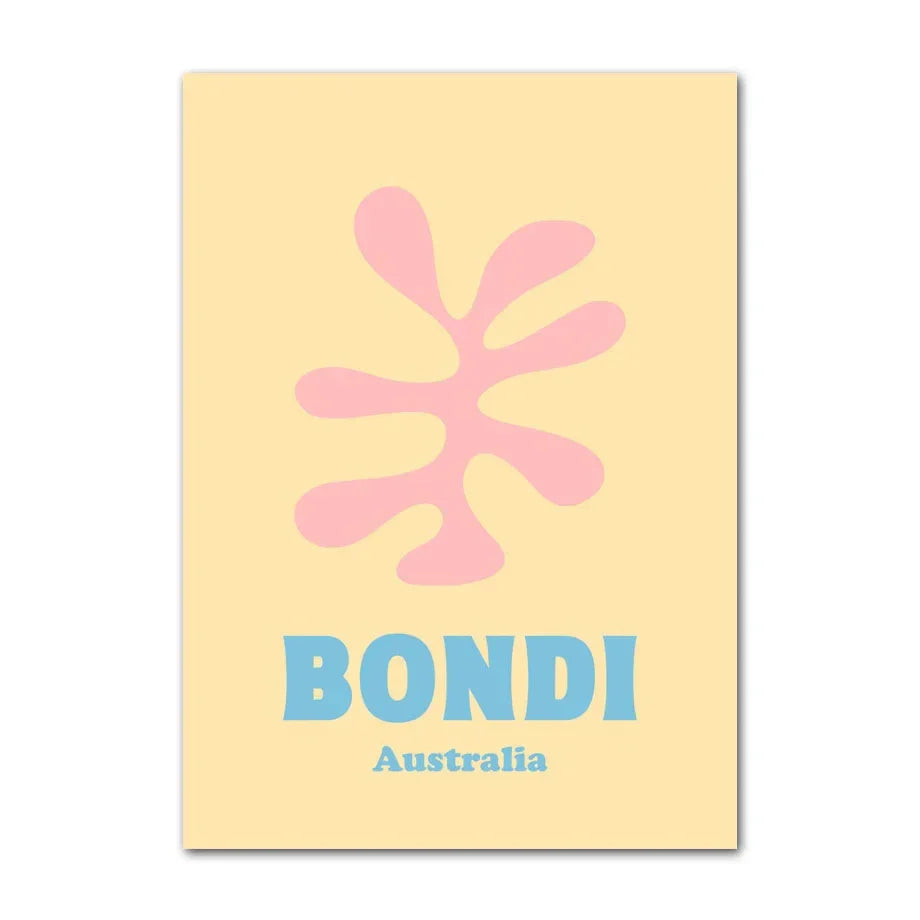 DecorBites™ Pastel Wall Art Poster Print - Abstract Danish Flower