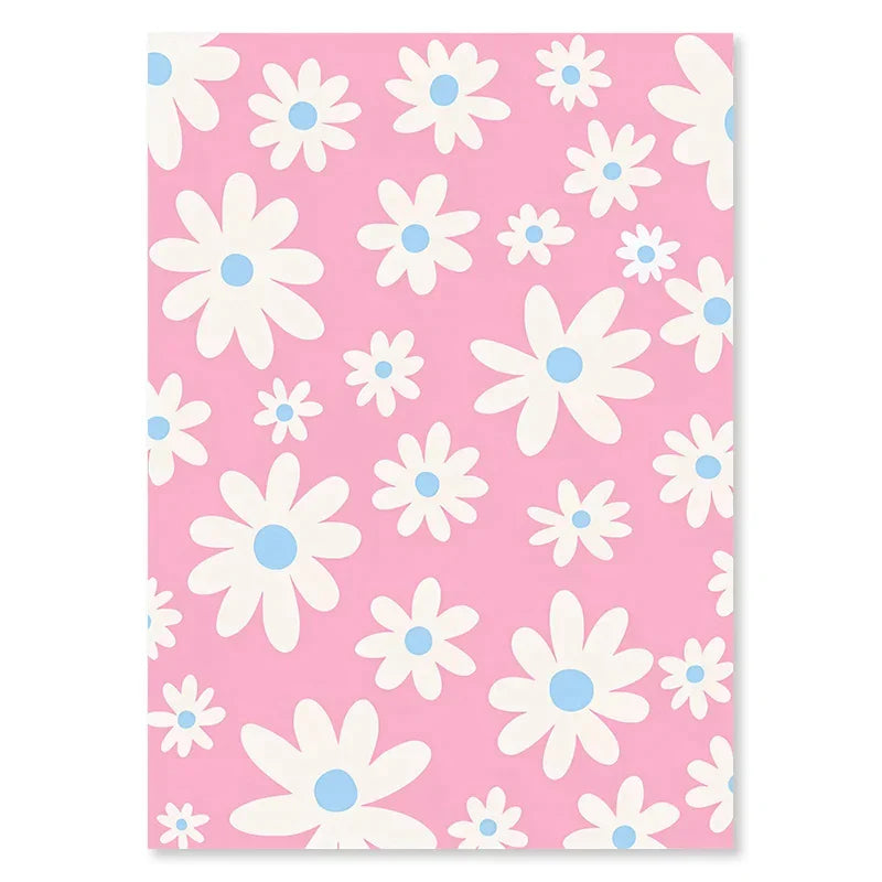 DecorBites™ Pastel Wall Art Poster Print - Abstract Danish Flower