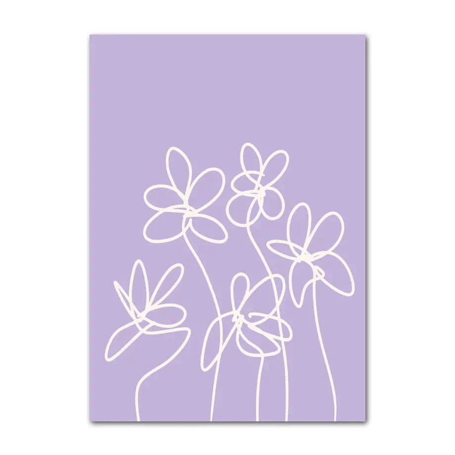 DecorBites™ Pastel Wall Art Poster Print - Abstract Danish Flower