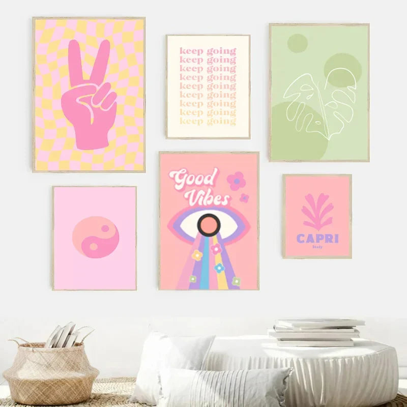 DecorBites™ Pastel Wall Art Poster Print - Abstract Danish Flower