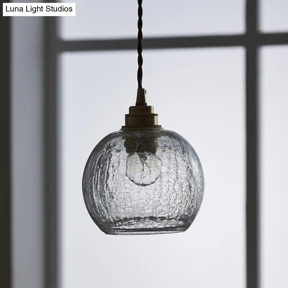 DecorBites™ Pauline - Modern Industrial Sphere Ceiling Light Single Clear Glass Hanging Pendant Light for Living Room