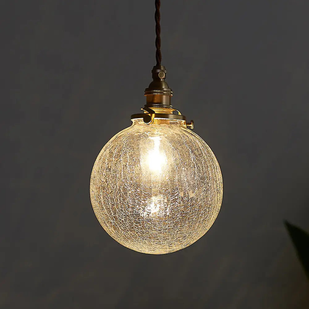 DecorBites™ Pauline - Modern Industrial Sphere Ceiling Light Single Clear Glass Hanging Pendant Light for Living Room