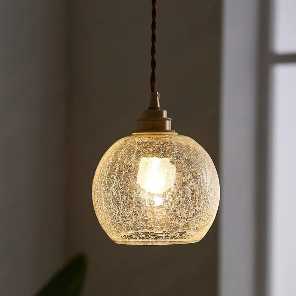 DecorBites™ Pauline - Modern Industrial Sphere Ceiling Light Single Clear Glass Hanging Pendant Light for Living Room