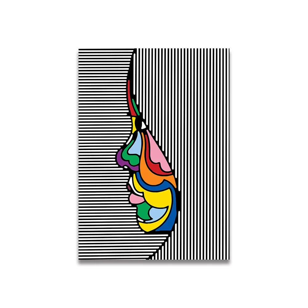 DecorBites™ Pink Cartoon Print Canvas Wall Art