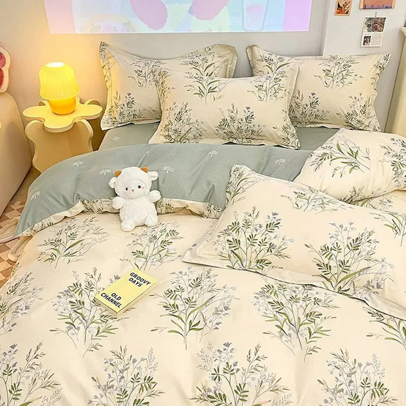 DecorBites™ Pink Flowers Duvet Cover Set for Girls and Boys